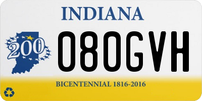 IN license plate 080GVH