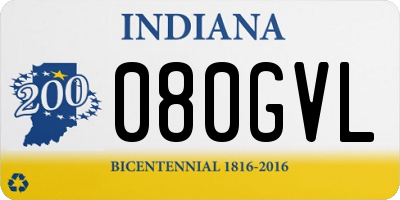 IN license plate 080GVL