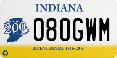 IN license plate 080GWM