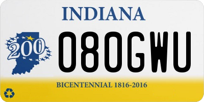 IN license plate 080GWU