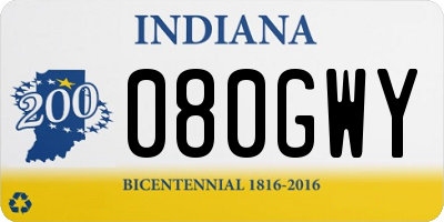 IN license plate 080GWY