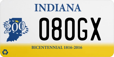 IN license plate 080GX