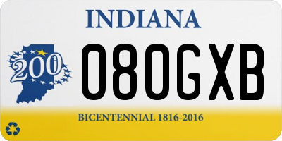 IN license plate 080GXB