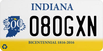 IN license plate 080GXN