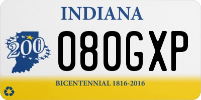 IN license plate 080GXP