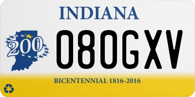 IN license plate 080GXV