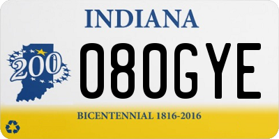 IN license plate 080GYE