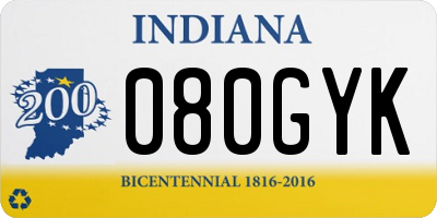 IN license plate 080GYK