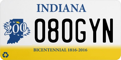 IN license plate 080GYN