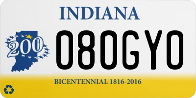 IN license plate 080GYO