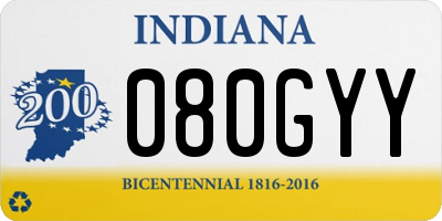 IN license plate 080GYY