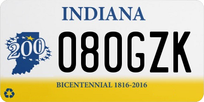 IN license plate 080GZK