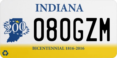 IN license plate 080GZM