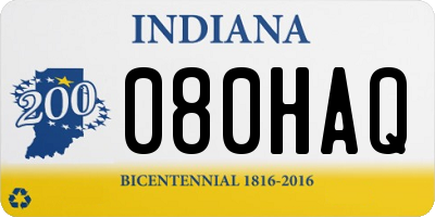 IN license plate 080HAQ