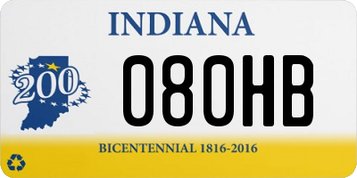 IN license plate 080HB