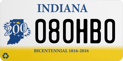 IN license plate 080HBO