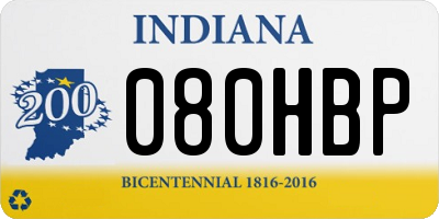 IN license plate 080HBP