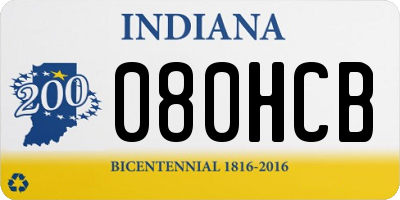 IN license plate 080HCB