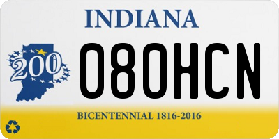 IN license plate 080HCN