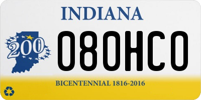 IN license plate 080HCO