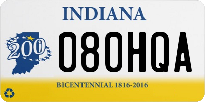 IN license plate 080HQA