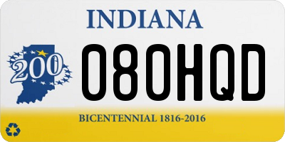 IN license plate 080HQD