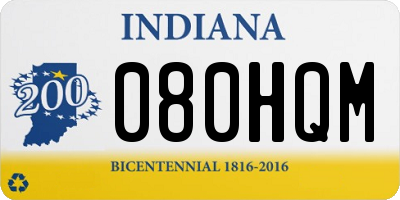 IN license plate 080HQM