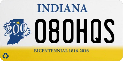 IN license plate 080HQS
