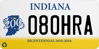 IN license plate 080HRA