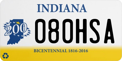 IN license plate 080HSA