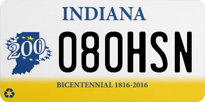 IN license plate 080HSN