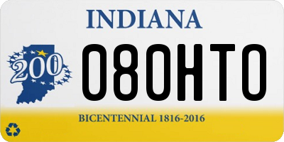 IN license plate 080HTO