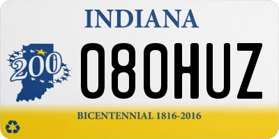 IN license plate 080HUZ