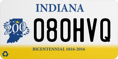 IN license plate 080HVQ