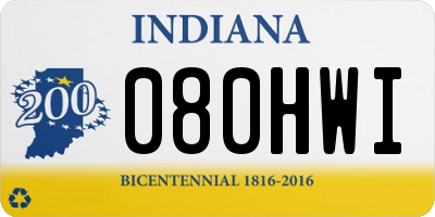 IN license plate 080HWI