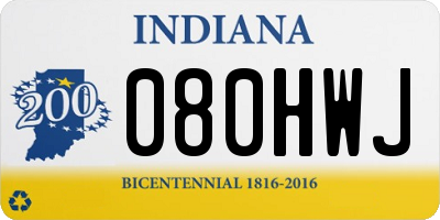 IN license plate 080HWJ