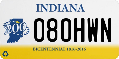 IN license plate 080HWN