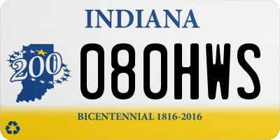 IN license plate 080HWS
