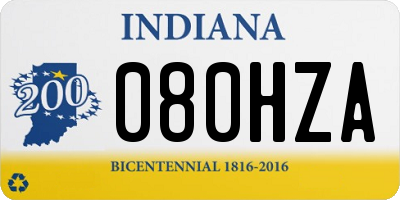IN license plate 080HZA