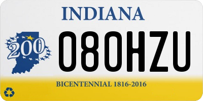 IN license plate 080HZU