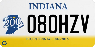IN license plate 080HZV