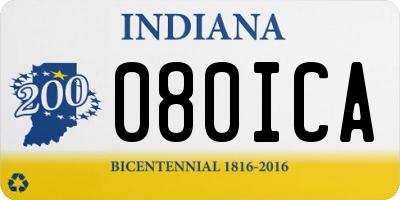 IN license plate 080ICA