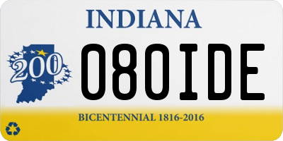 IN license plate 080IDE