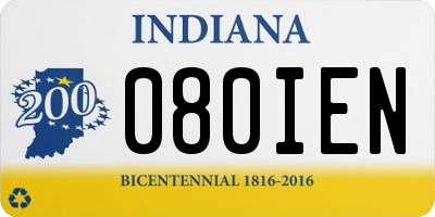 IN license plate 080IEN