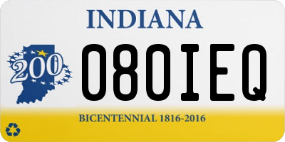 IN license plate 080IEQ