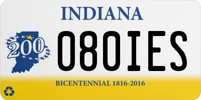 IN license plate 080IES