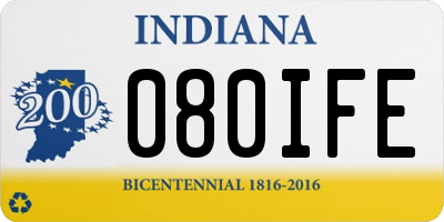 IN license plate 080IFE
