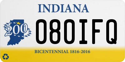 IN license plate 080IFQ