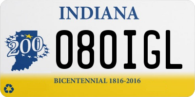 IN license plate 080IGL