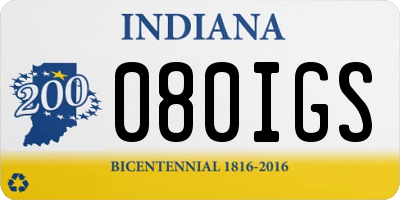 IN license plate 080IGS